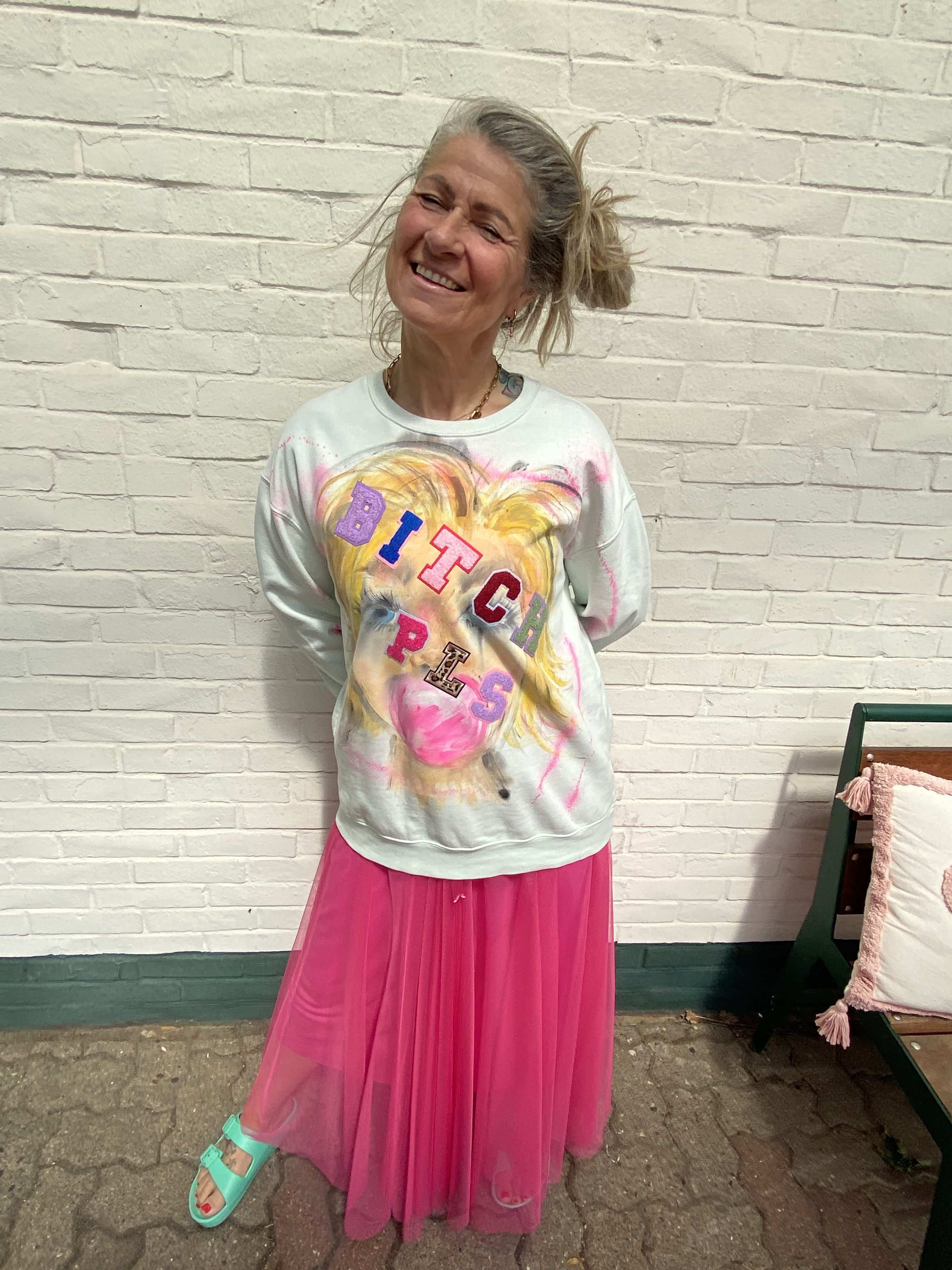 Statement-Sweater „Bitch Please“