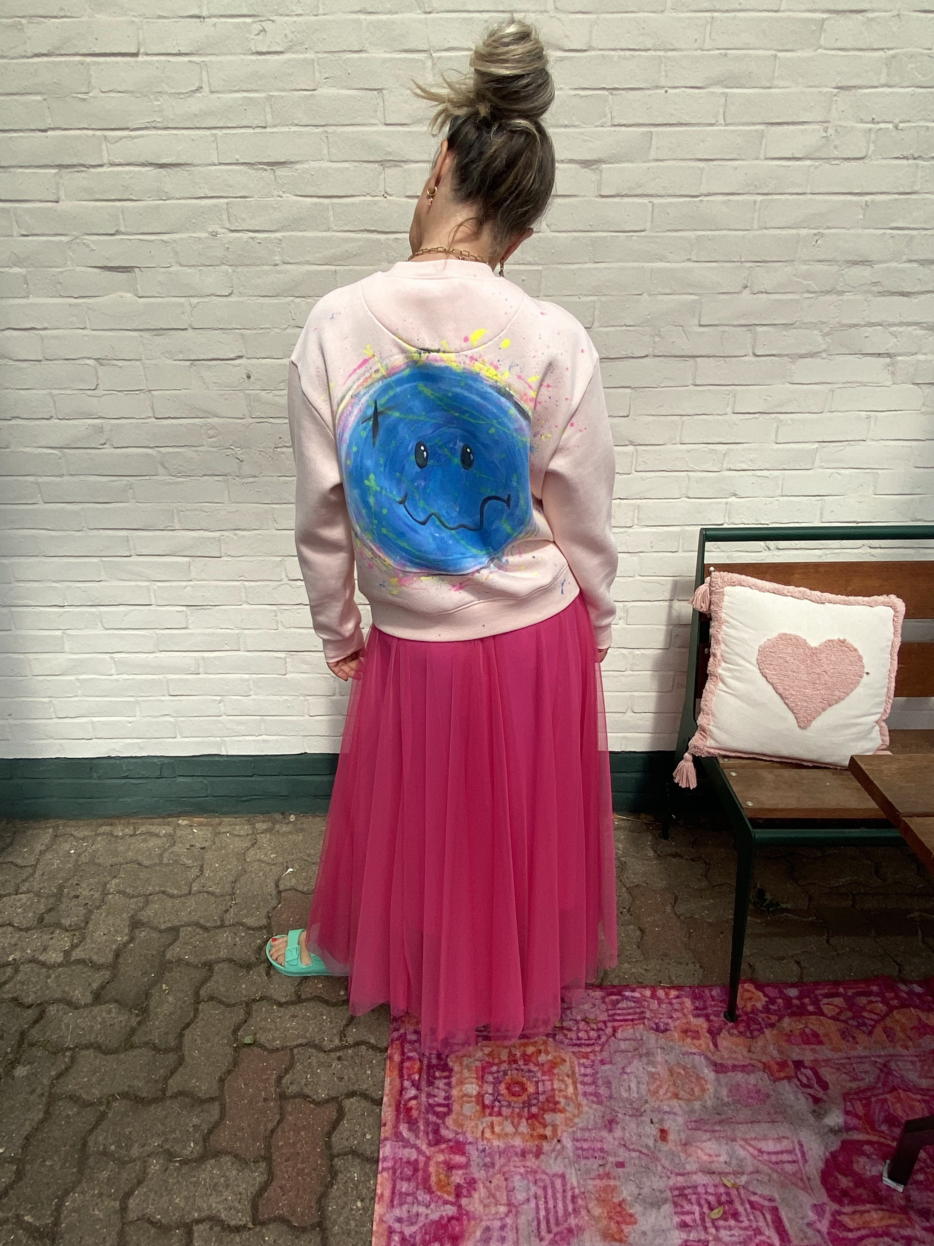 Statement-Sweater „Blue Smiley“