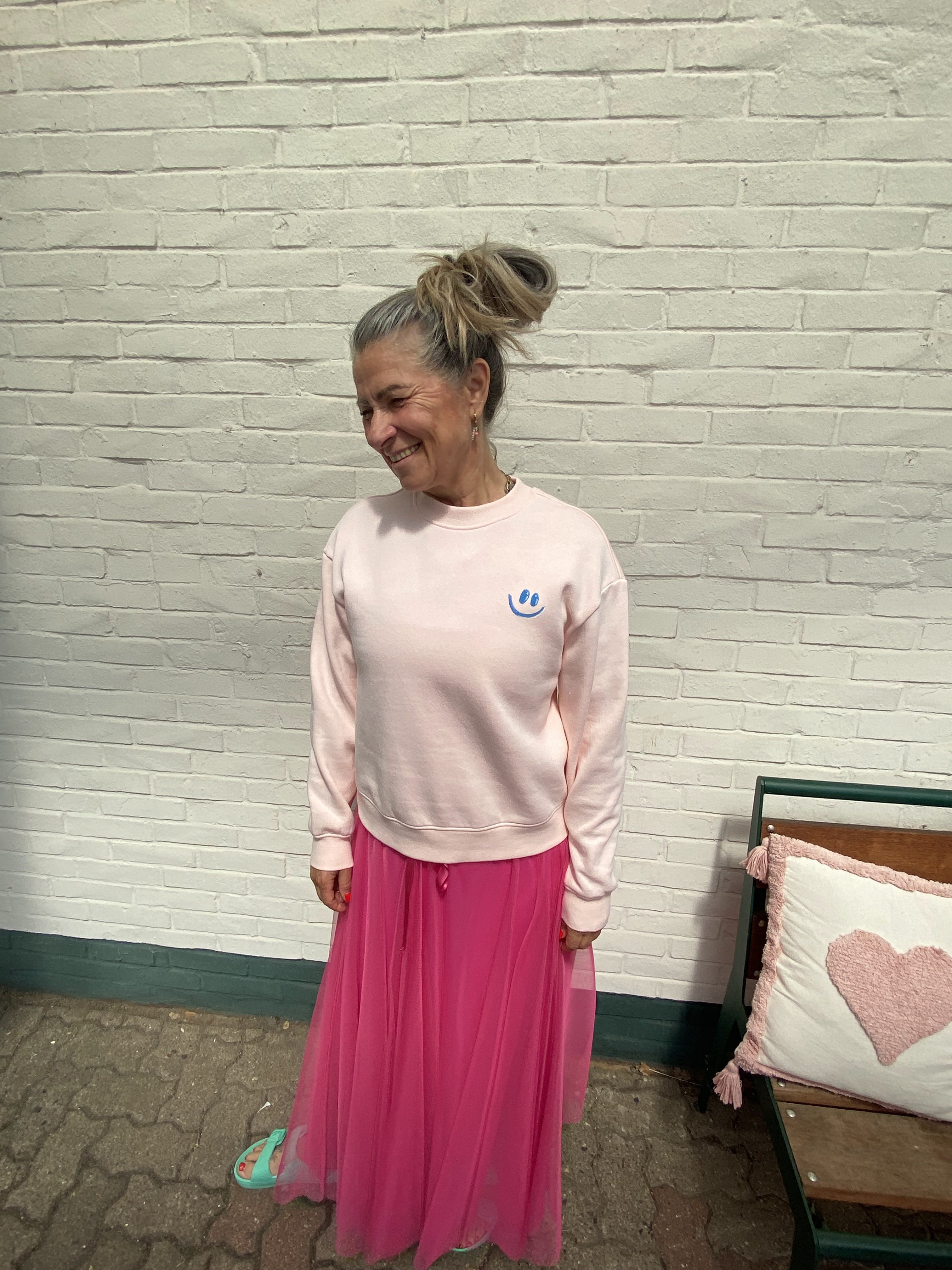 Statement-Sweater „Blue Smiley“
