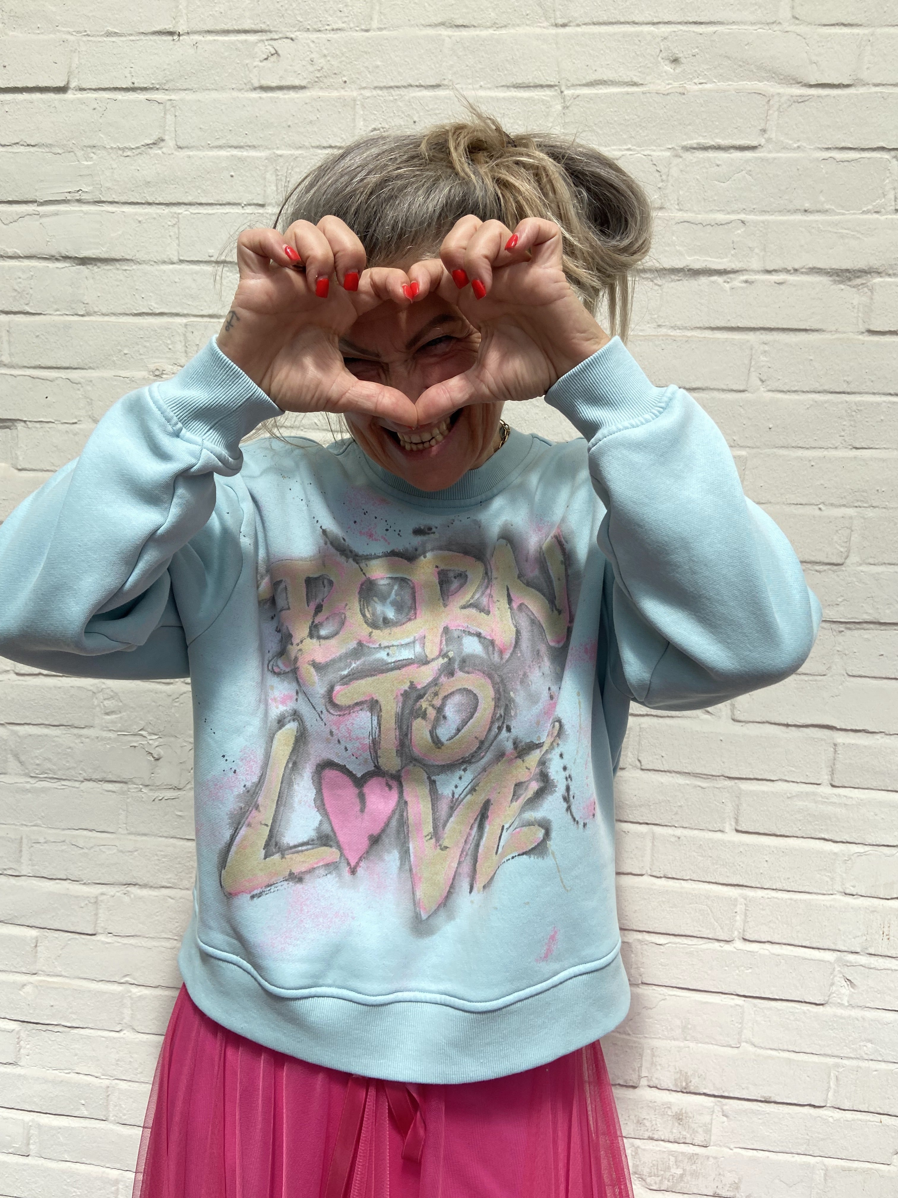 Statement-Sweater „Born to Love"