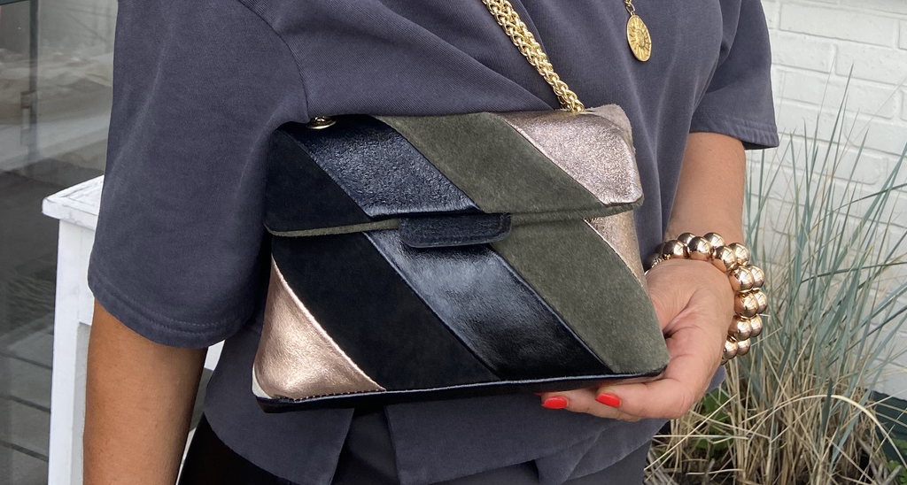 Echtleder-Tasche mit Goldkette – 3 Varianten