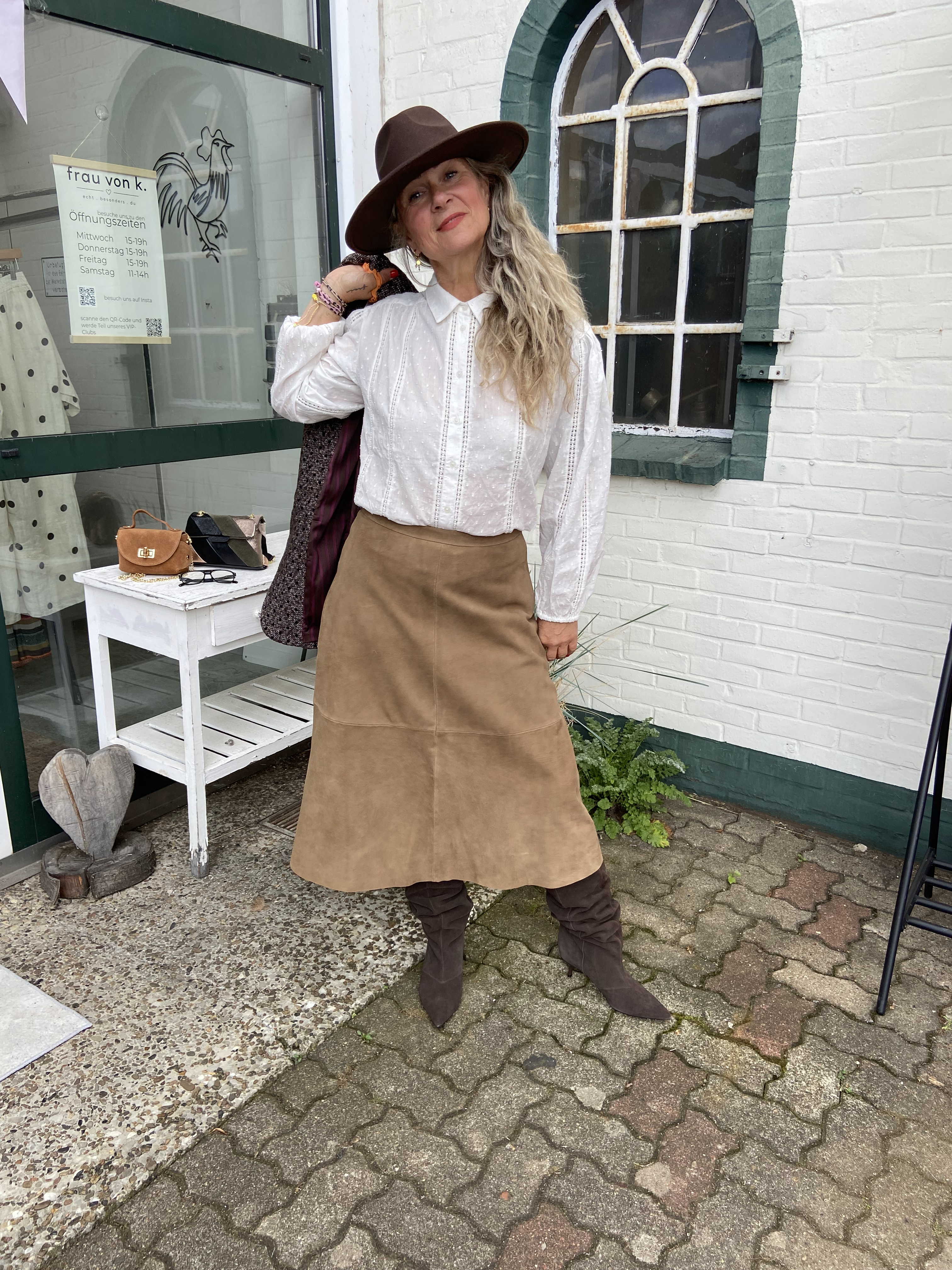Soft Rebels SRPetra Suede Skirt – Sepia