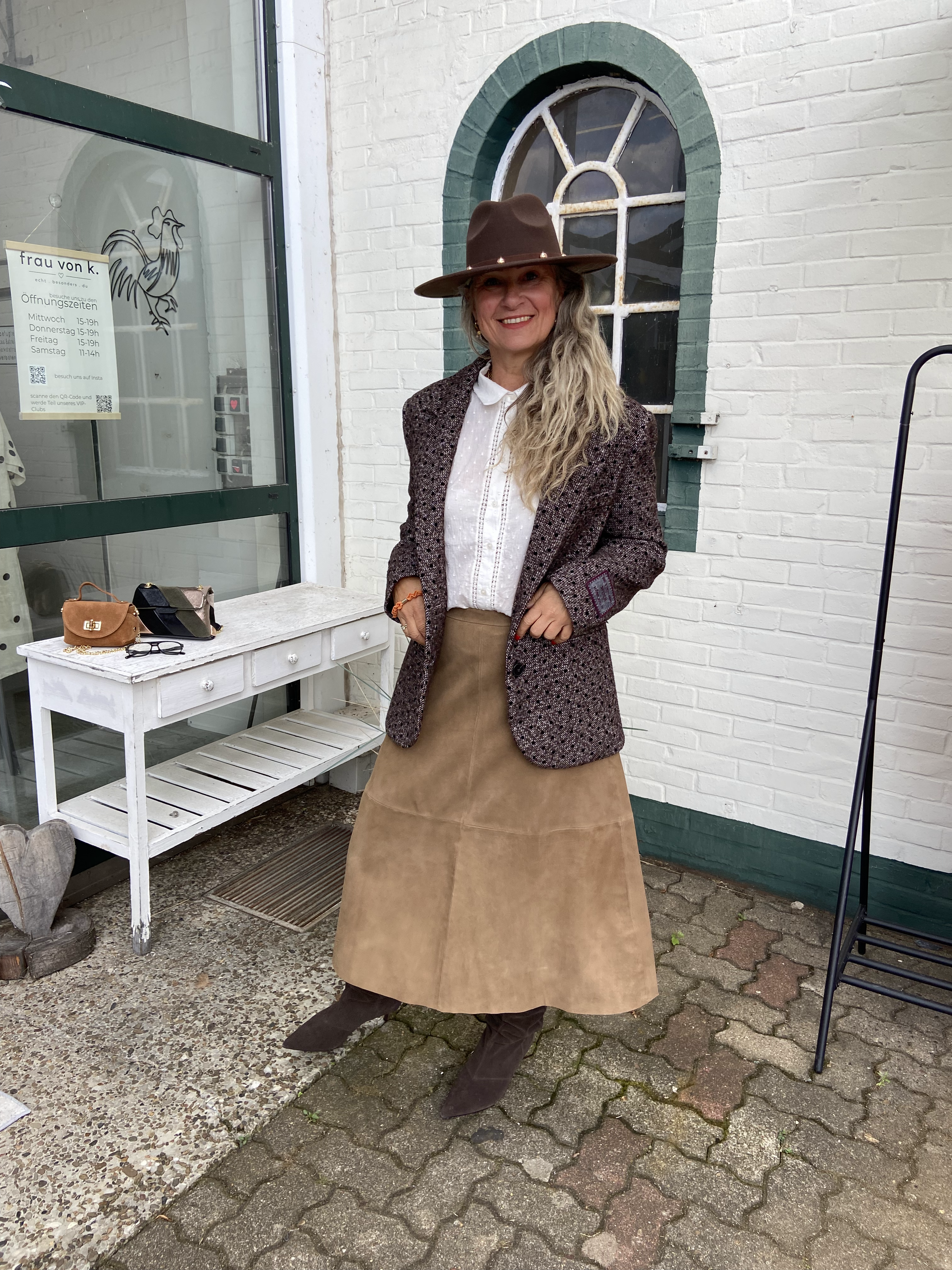 MÊME ROAD Blazer – Braun mit schwarzen Punkten