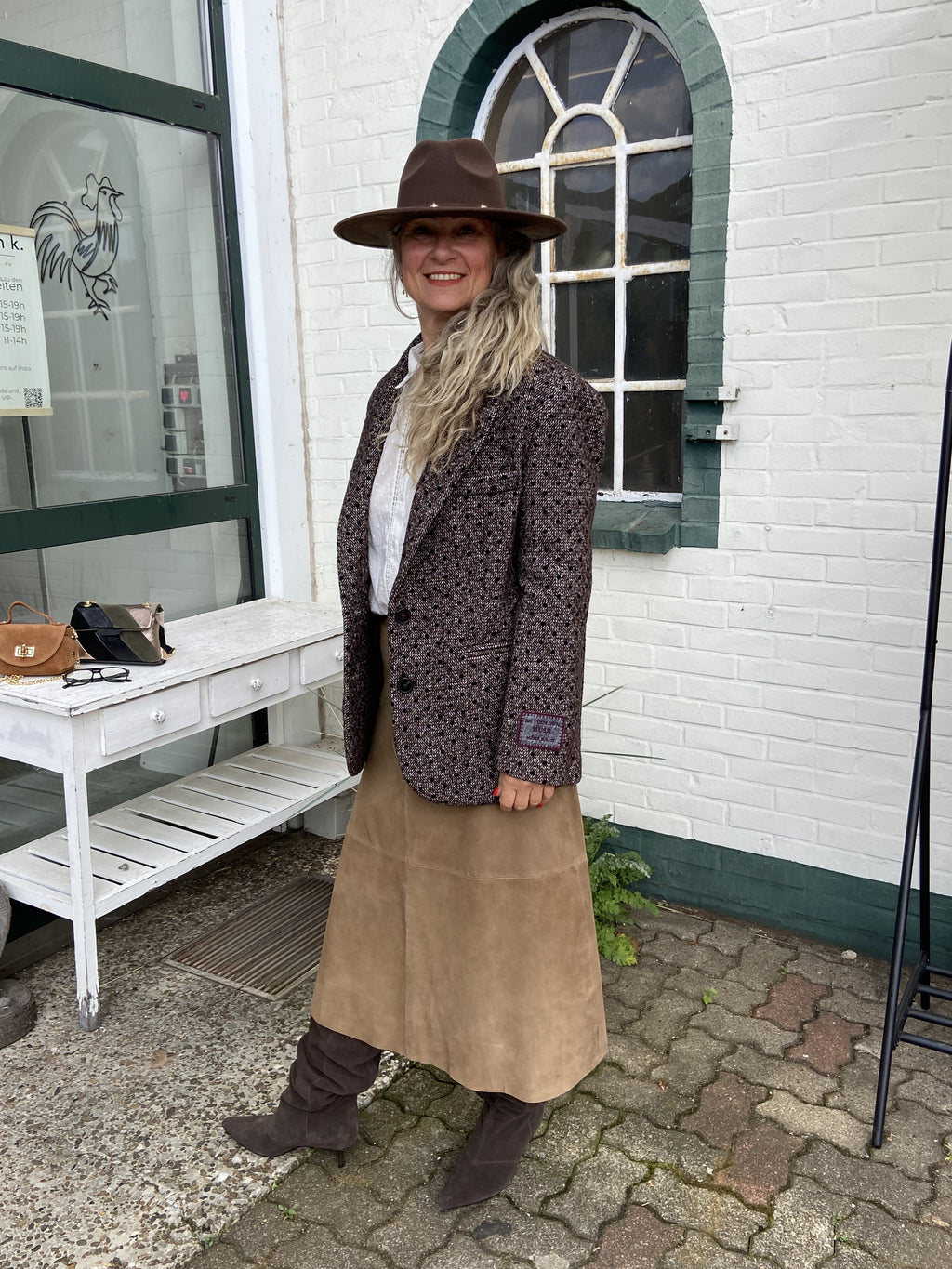 MÊME ROAD Blazer – Braun mit schwarzen Punkten