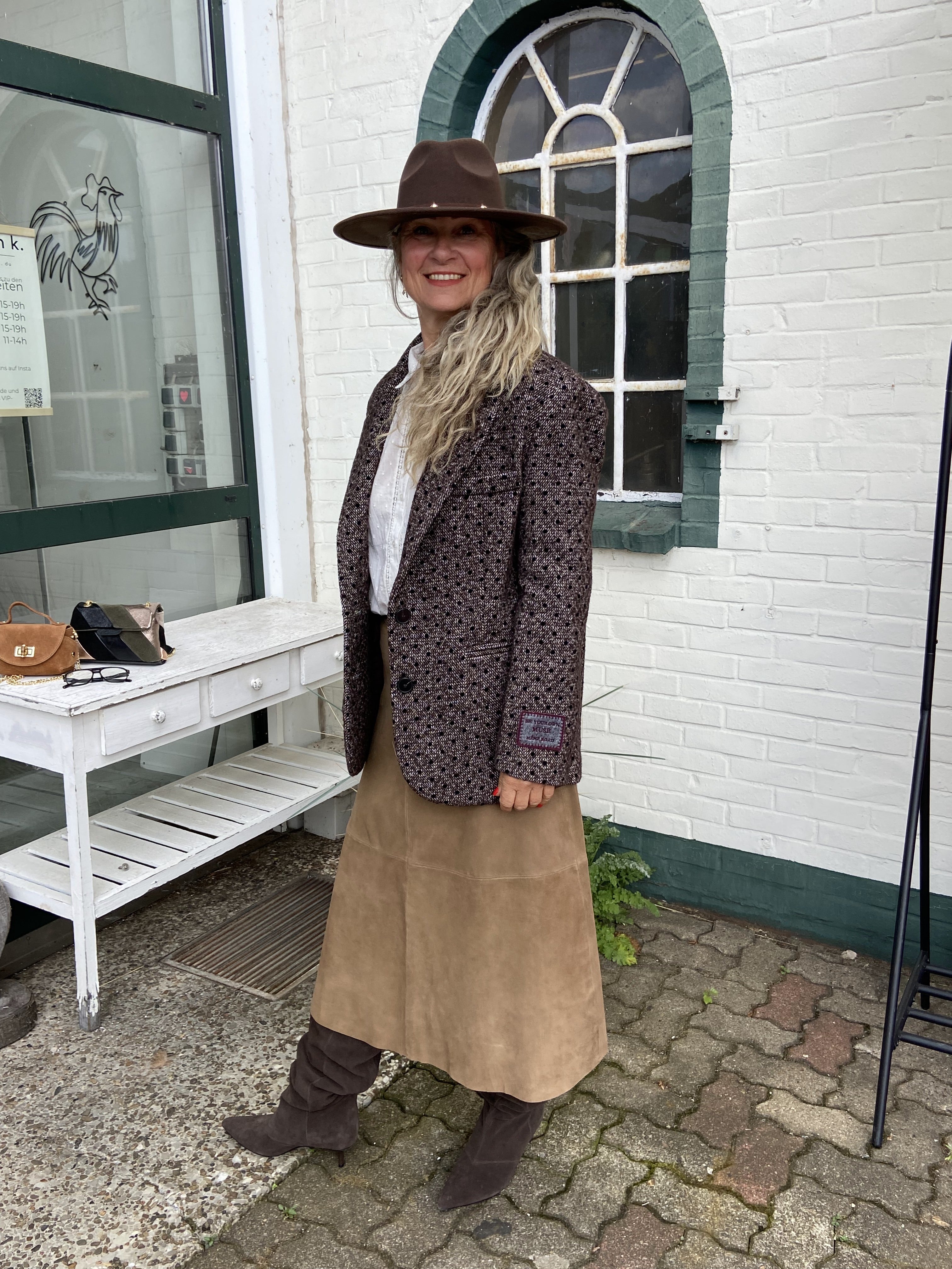 MÊME ROAD Blazer – Braun mit schwarzen Punkten