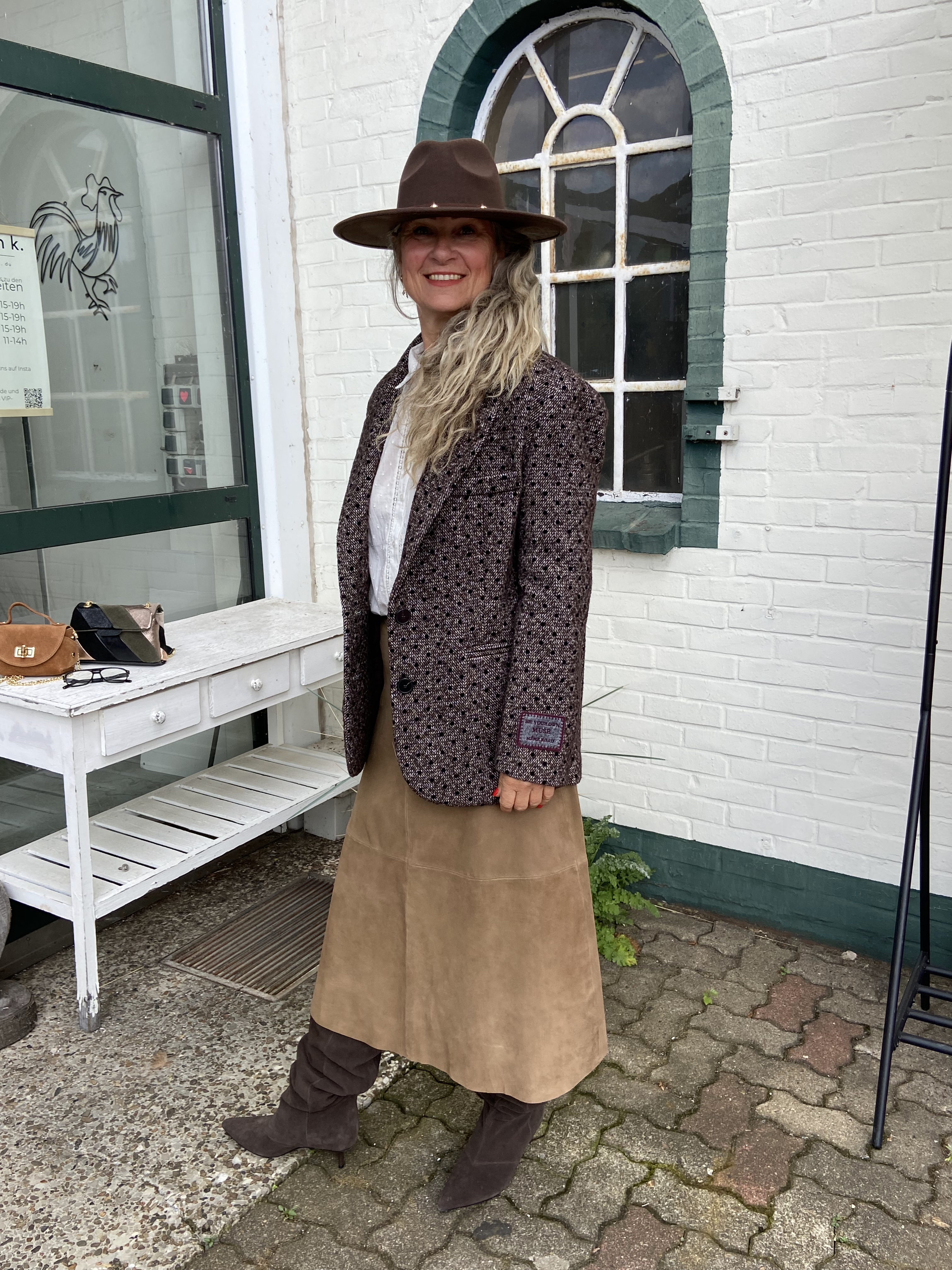 MÊME ROAD Blazer – Braun mit schwarzen Punkten