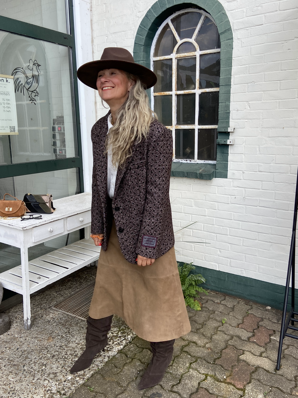 MÊME ROAD Blazer – Braun mit schwarzen Punkten