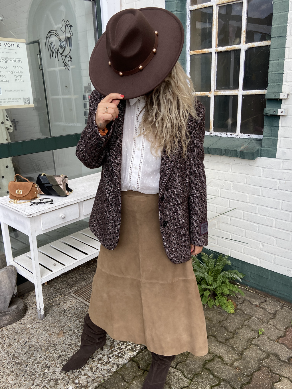 MÊME ROAD Blazer – Braun mit schwarzen Punkten