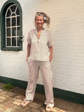 Streifenliebe – die Hose-  entspannte Sommertage 🤍🤎 (Kopie)