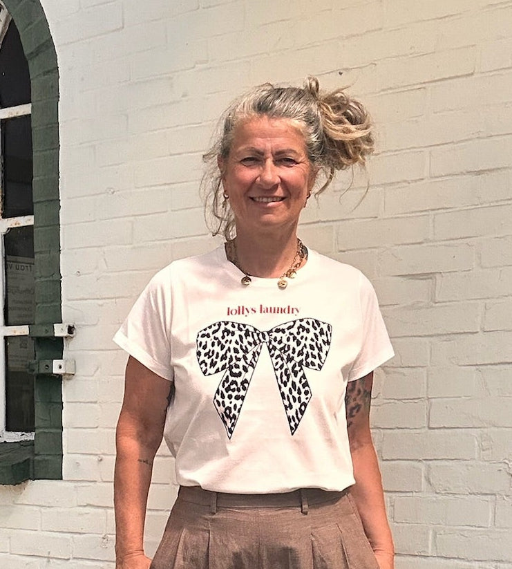 Lollys Laundry Statement T-Shirt "Bow" 🤍🐆