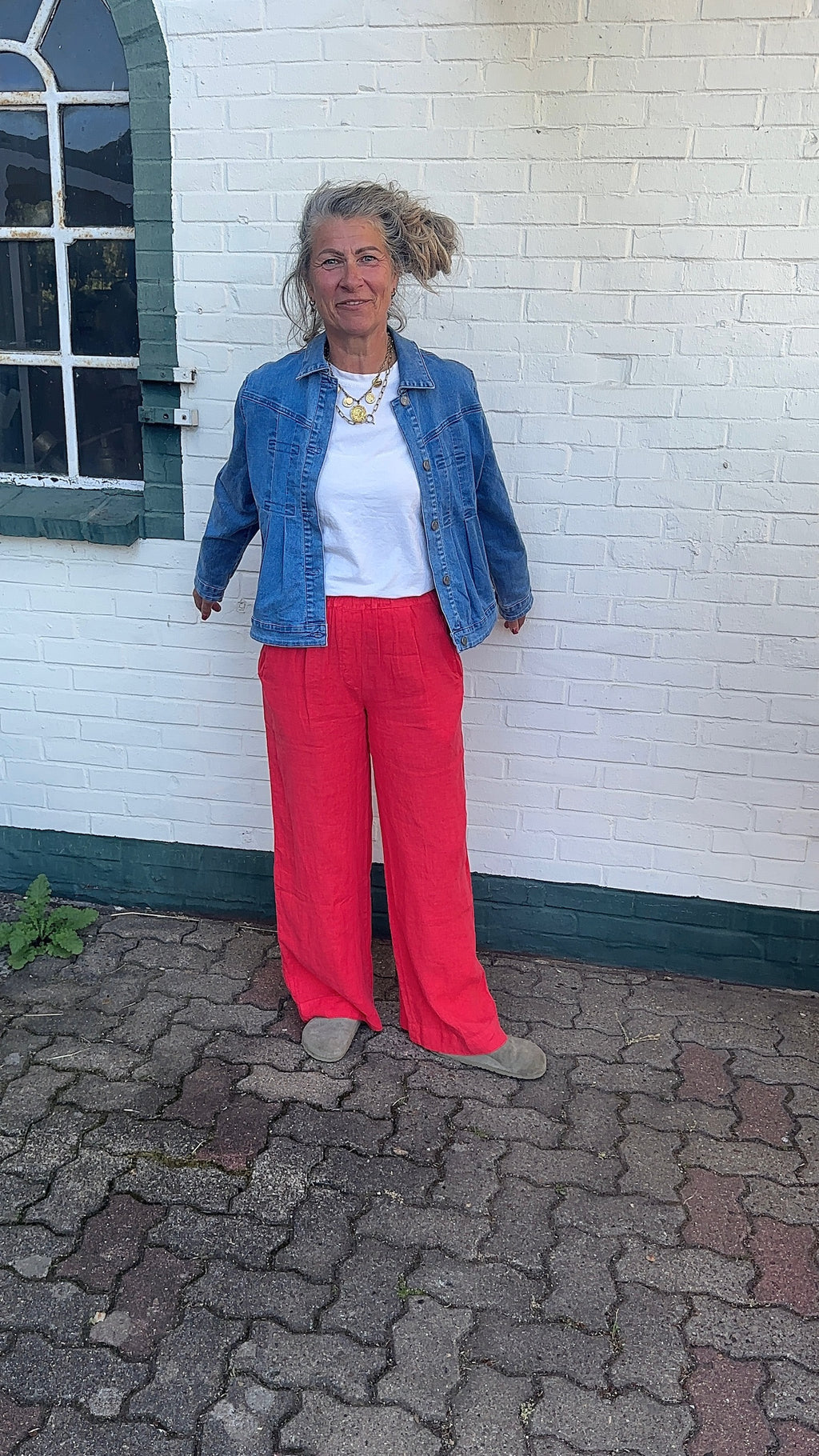 By-Bar Benji Linen Pants – Lipstick ❤️