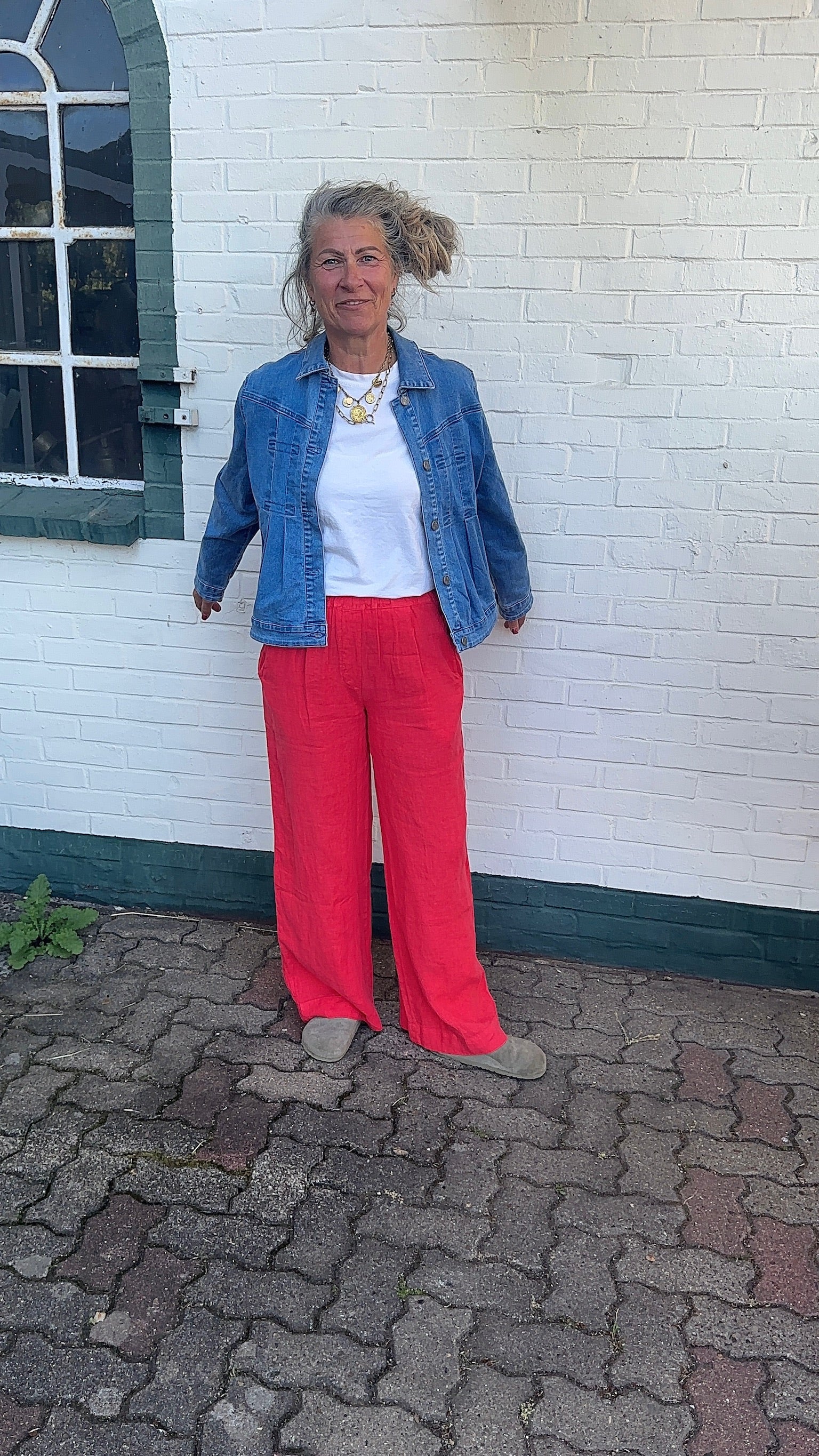 By-Bar Benji Linen Pants – Lipstick ❤️