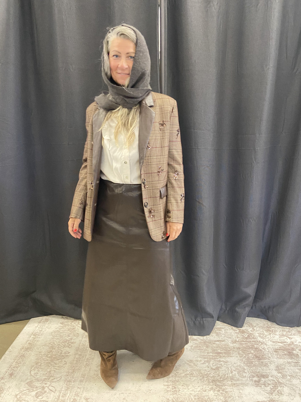 Meme Road Mesh Blazer – Karo & Applikationen