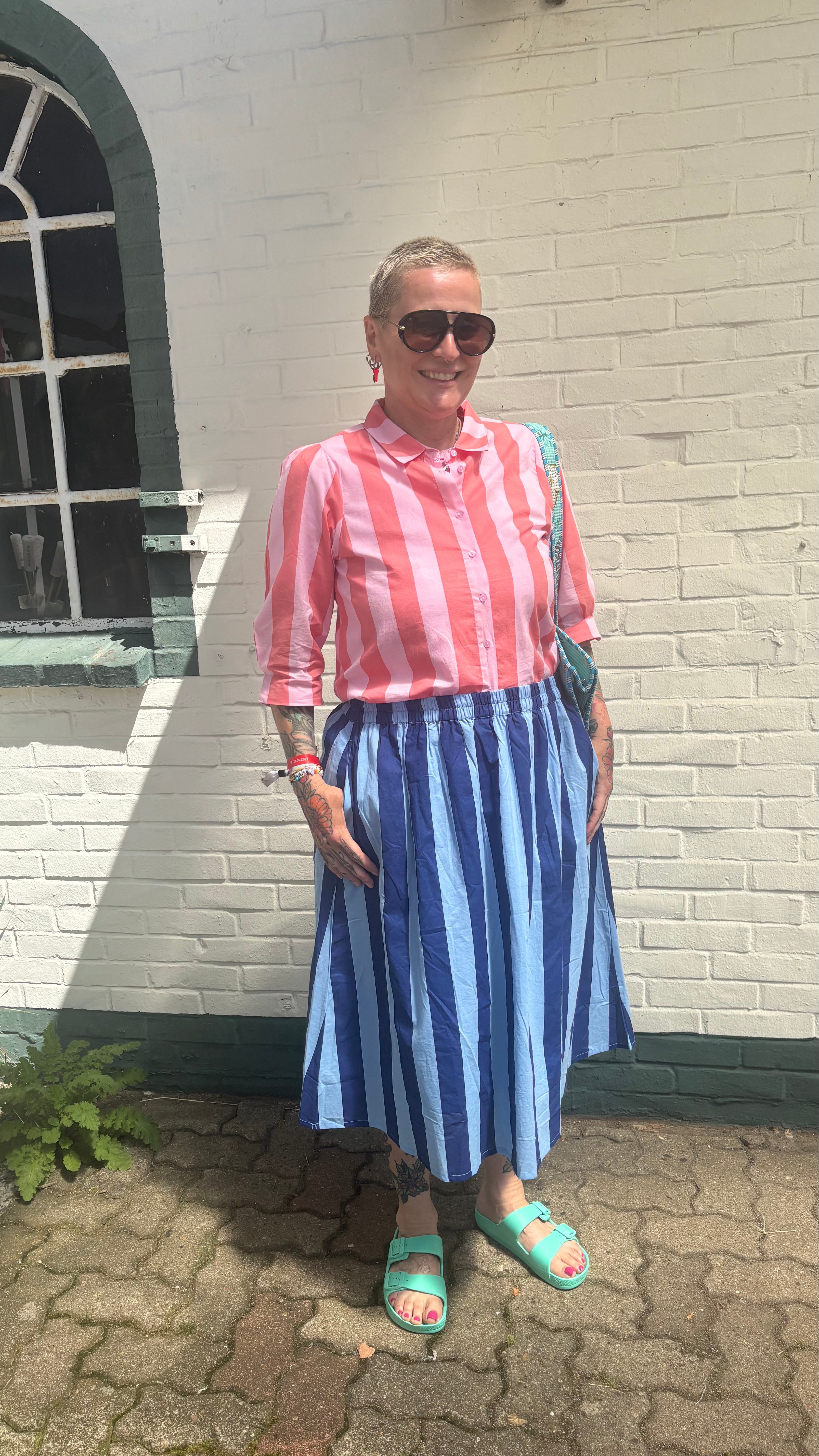 Lollys Laundry Bluse zum Rock Pink Stripes 🍉🤍