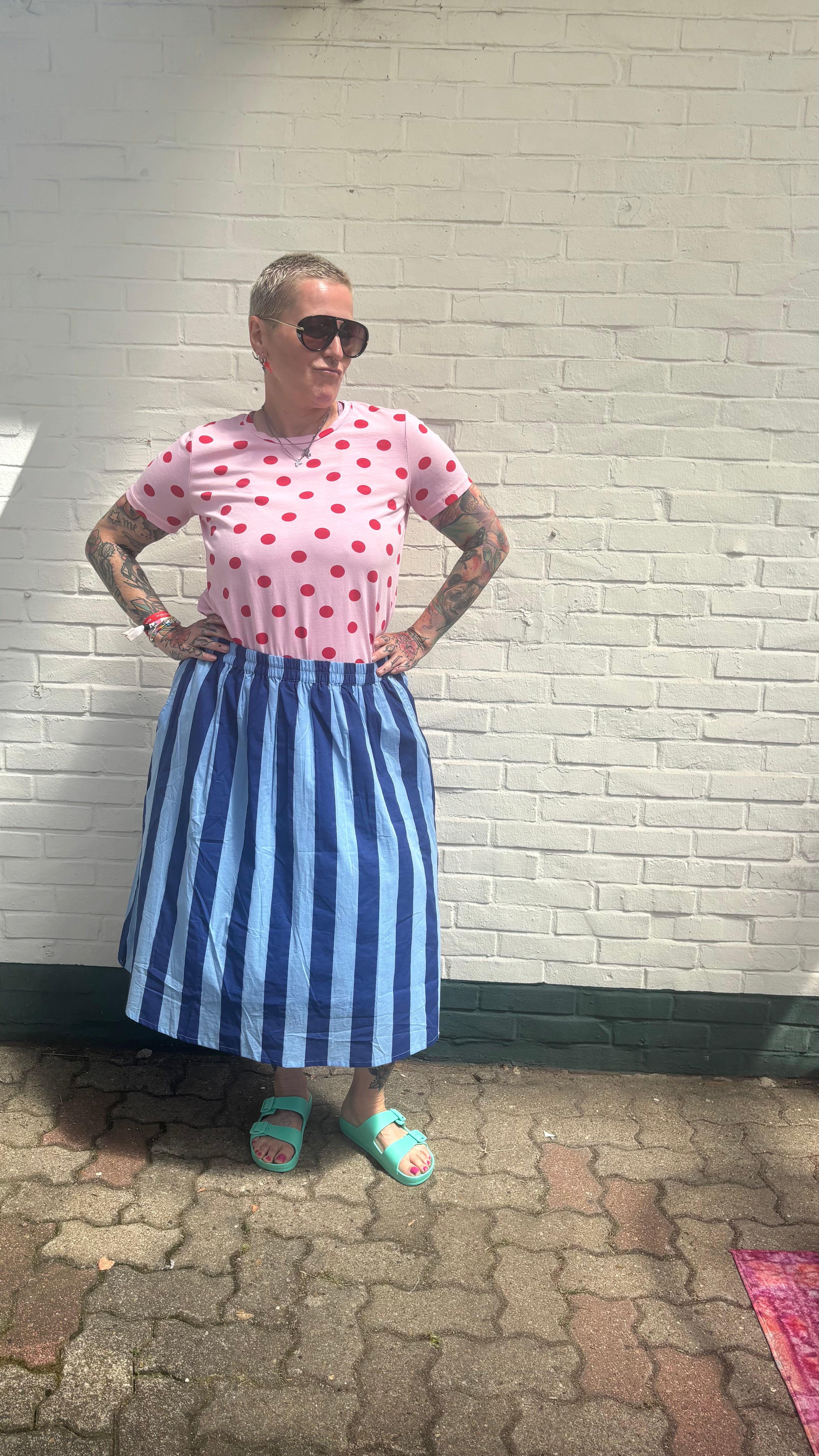 Lollys Laundry Rock – PINK ROSA oder BLAU HELLBLAU gestreift