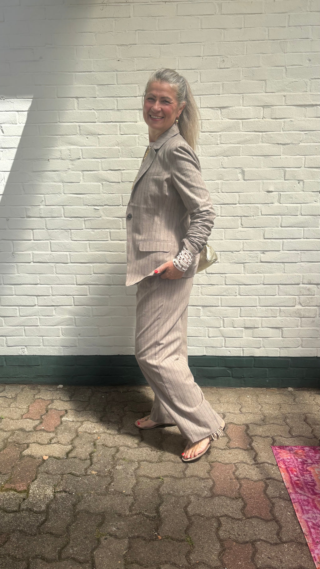 Soft Rebels Blazer – Pinstripe Taupe 🤍