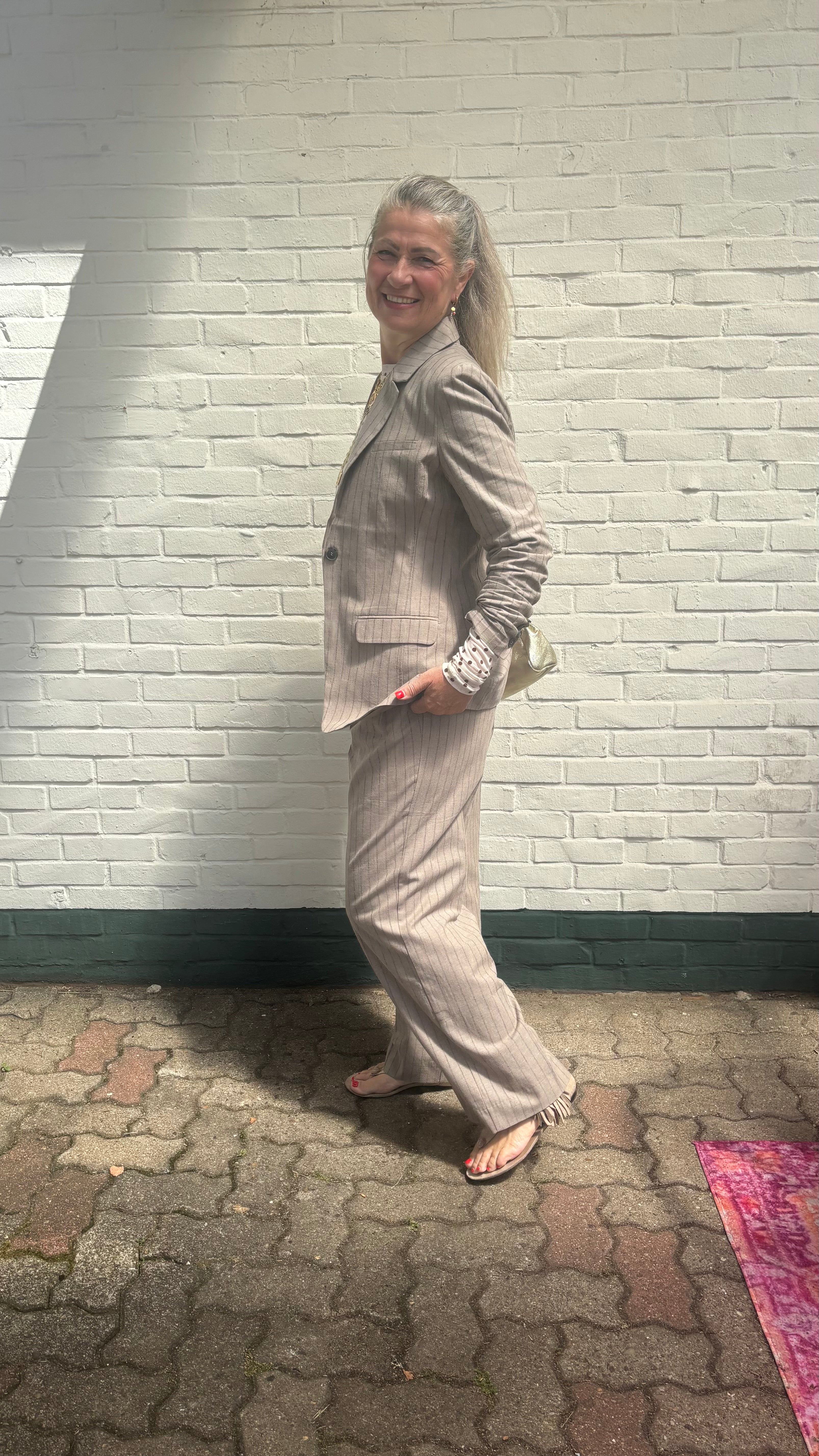 Soft Rebels Hose– Pinstripe Taupe 🤍 (