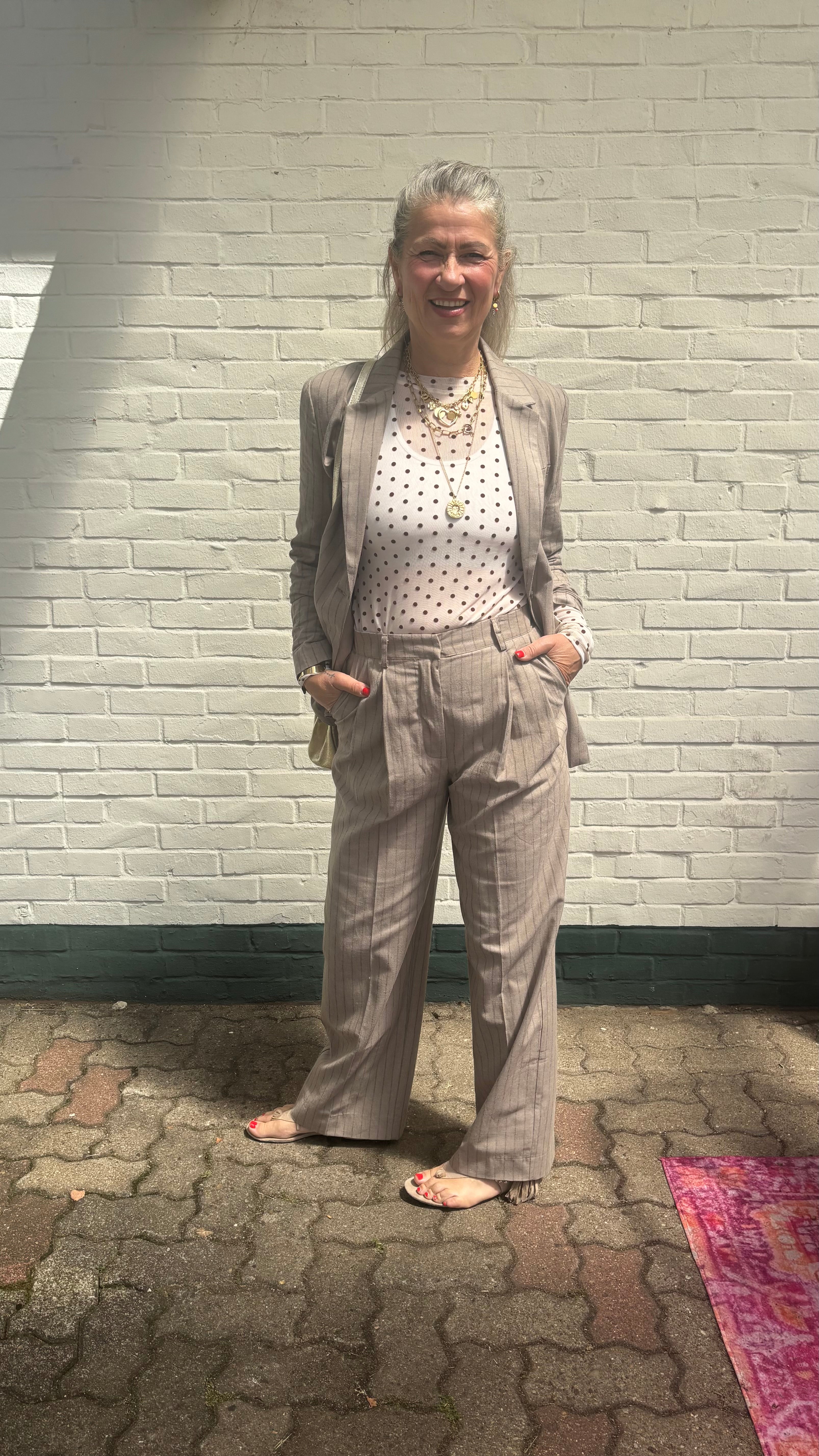 Soft Rebels Hose– Pinstripe Taupe 🤍 (