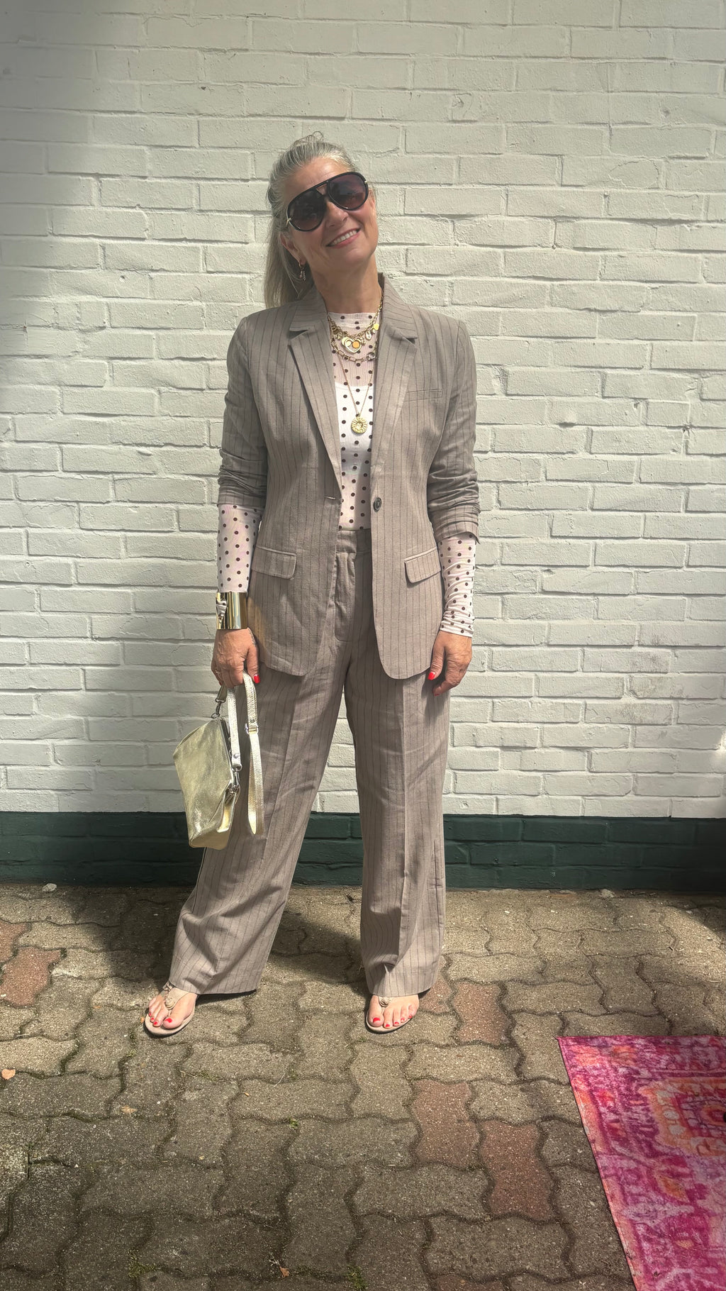 Soft Rebels Blazer – Pinstripe Taupe 🤍