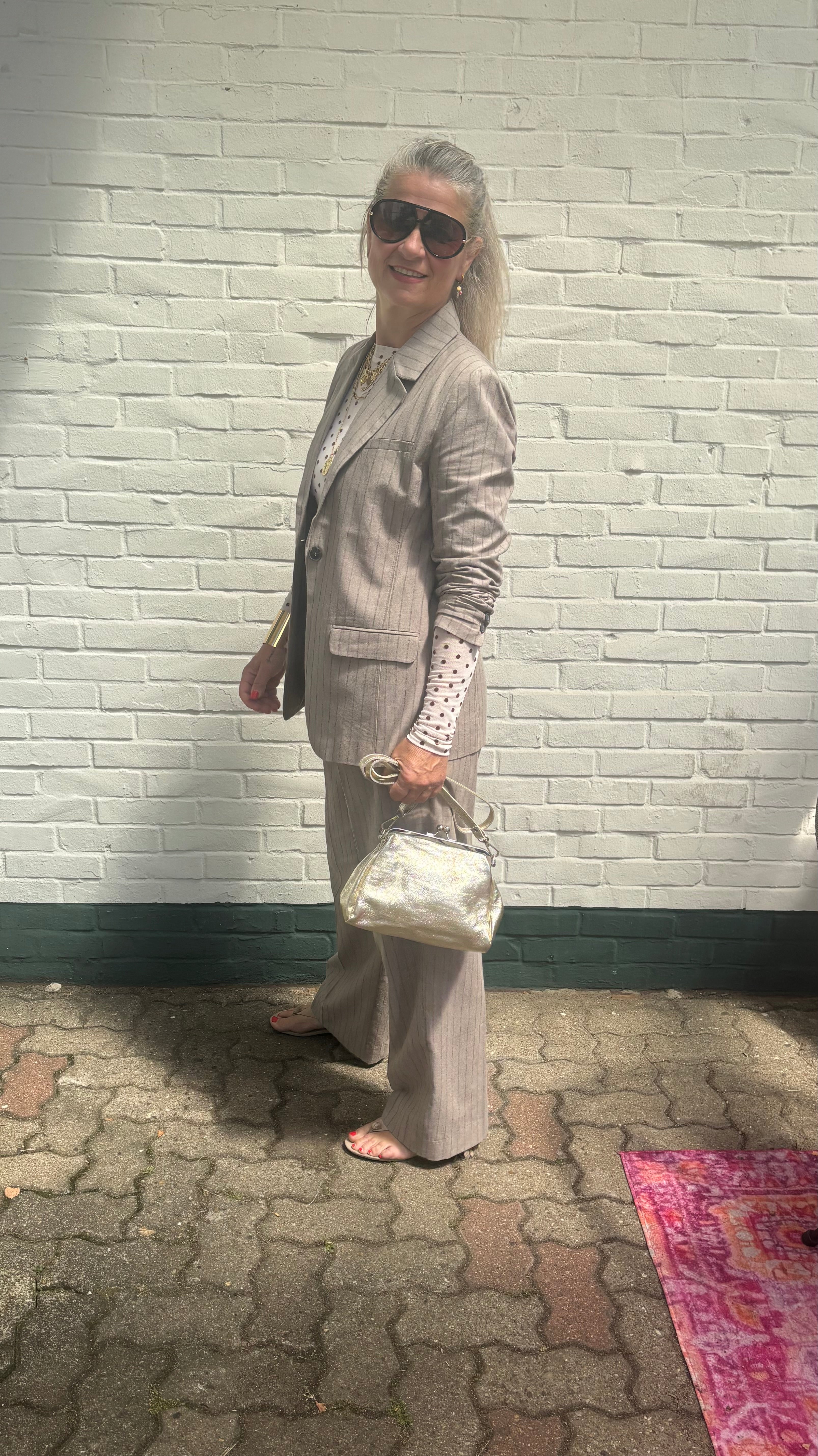 Soft Rebels Hose– Pinstripe Taupe 🤍 (