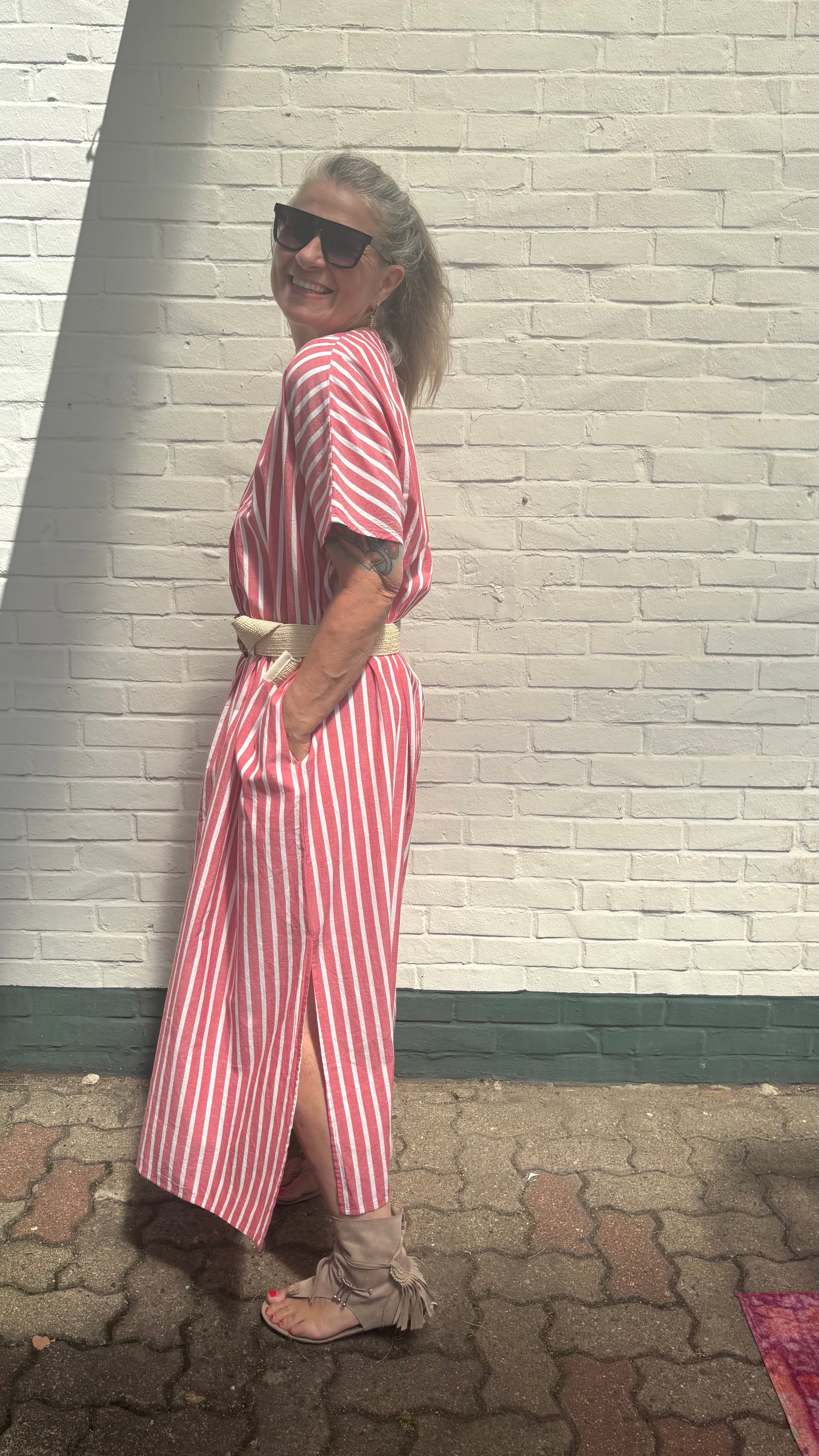 by-bar Kleid – Pink Stripe 🤍🩷 & Ocean Blue 🤍💙
