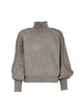Minus Vera High Neck Strickpullover – Frostgrau