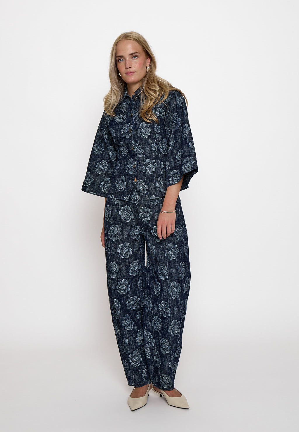 Minus Heather Mid Waist Pant – Dark Denim