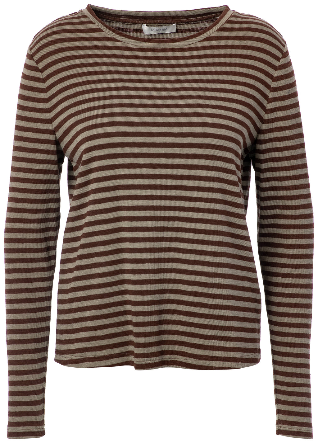 JcSophie Prisca T-Shirt – Braun/Salbei gestreift
