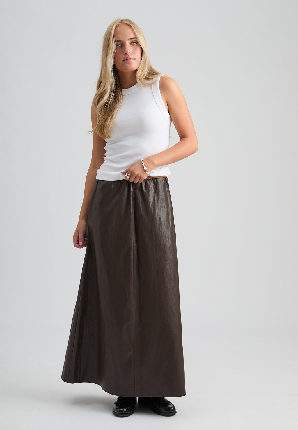 Peppercorn Sage Skirt – Java Brown