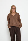 Peppercorn Tirna RWS V-neck Pullover – Walnut Melange