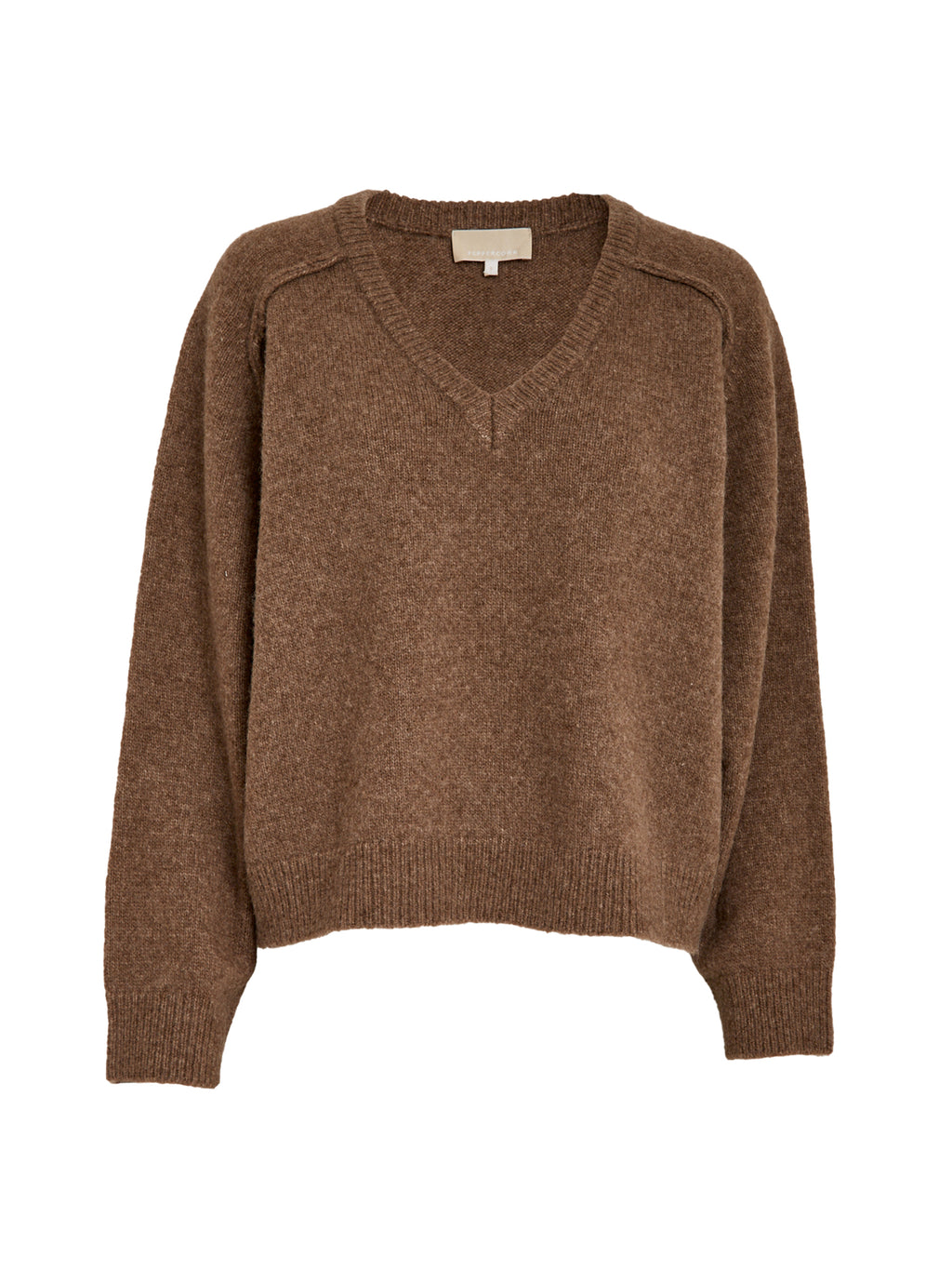 Peppercorn Tirna RWS V-neck Pullover – Walnut Melange