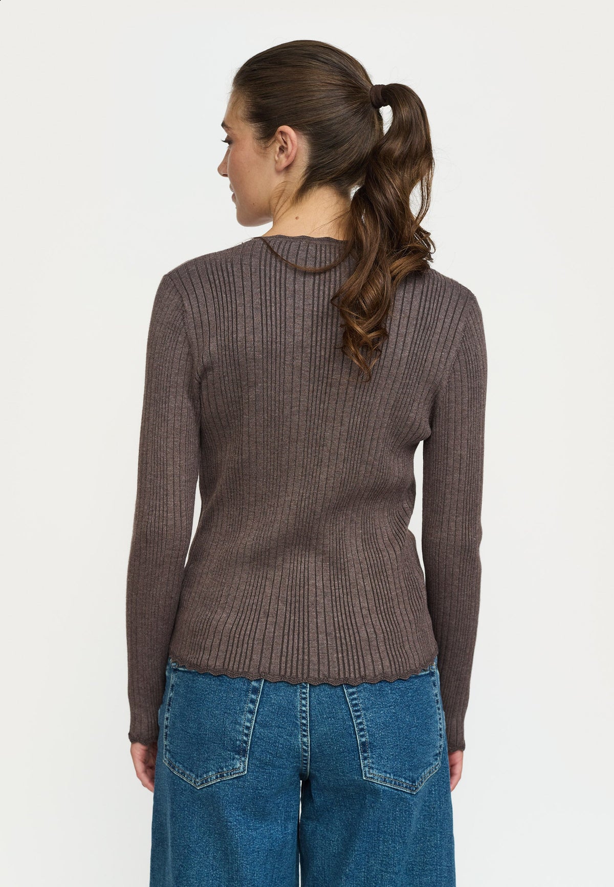 Soft Rebels SRMarla Lace Edge Knit – Coffee Quartz Melange – Ansicht 2