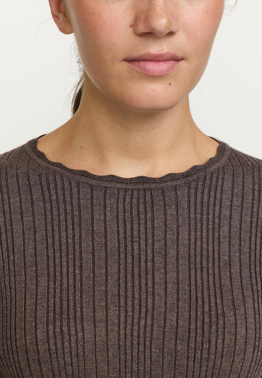 Soft Rebels SRMarla Lace Edge Knit – Coffee Quartz Melange – Ansicht 3