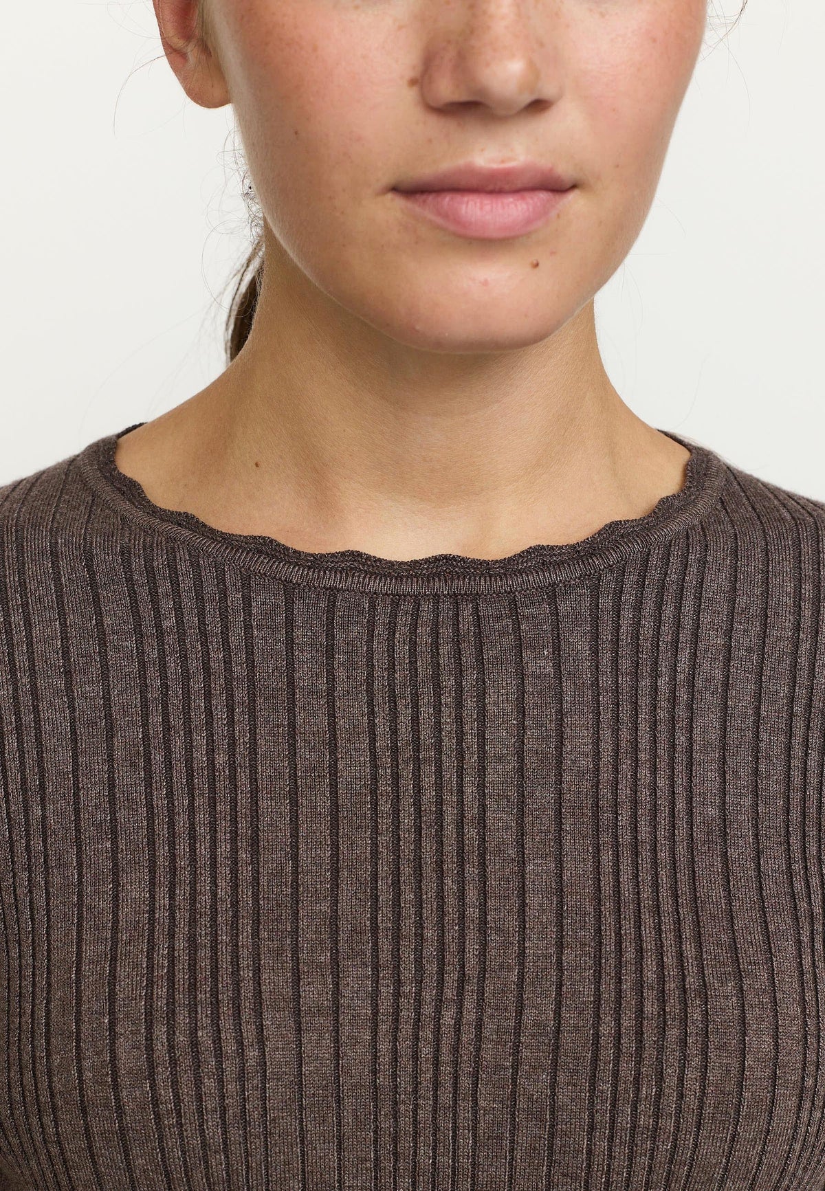 Soft Rebels SRMarla Lace Edge Knit – Coffee Quartz Melange – Ansicht 3