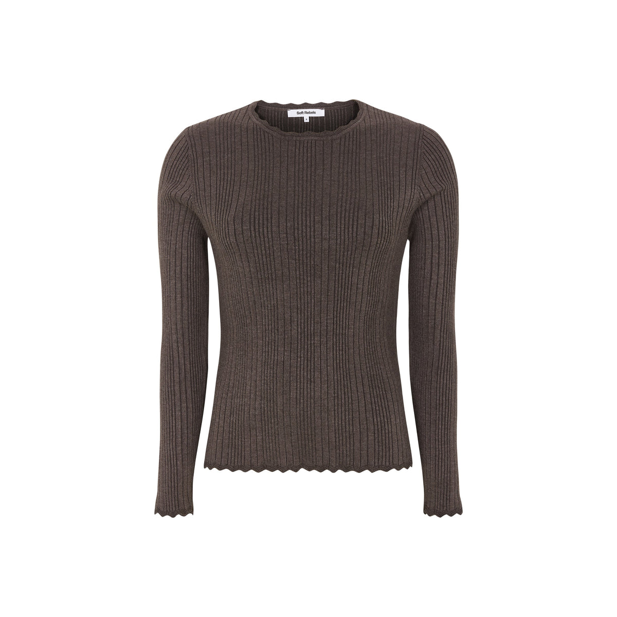 Soft Rebels SRMarla Lace Edge Knit – Coffee Quartz Melange – Ansicht 4