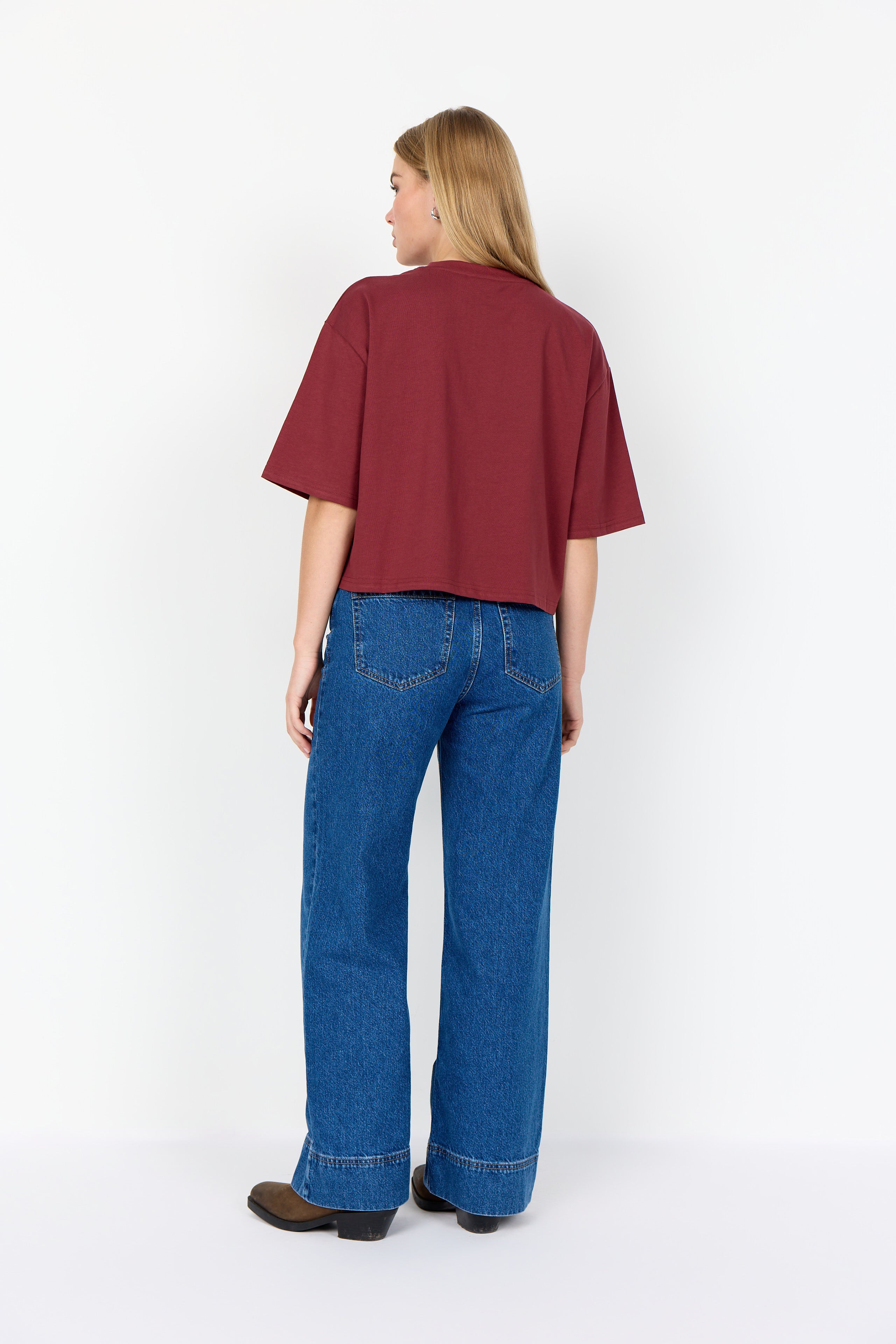 Wasabi Concept Caia Wide-Leg-Jeans – Medium Blue Denim