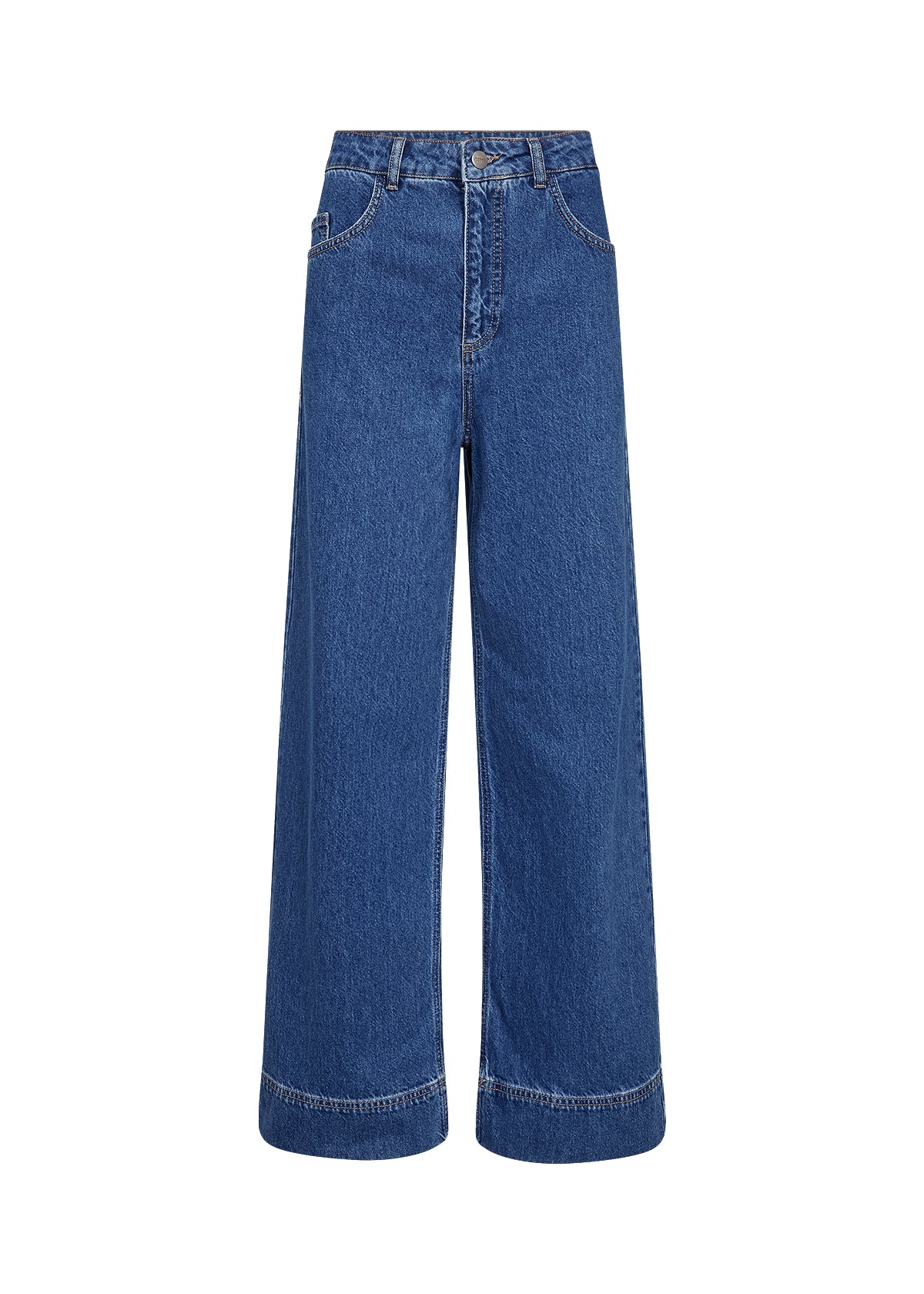 Wasabi Concept Caia Wide-Leg-Jeans – Medium Blue Denim