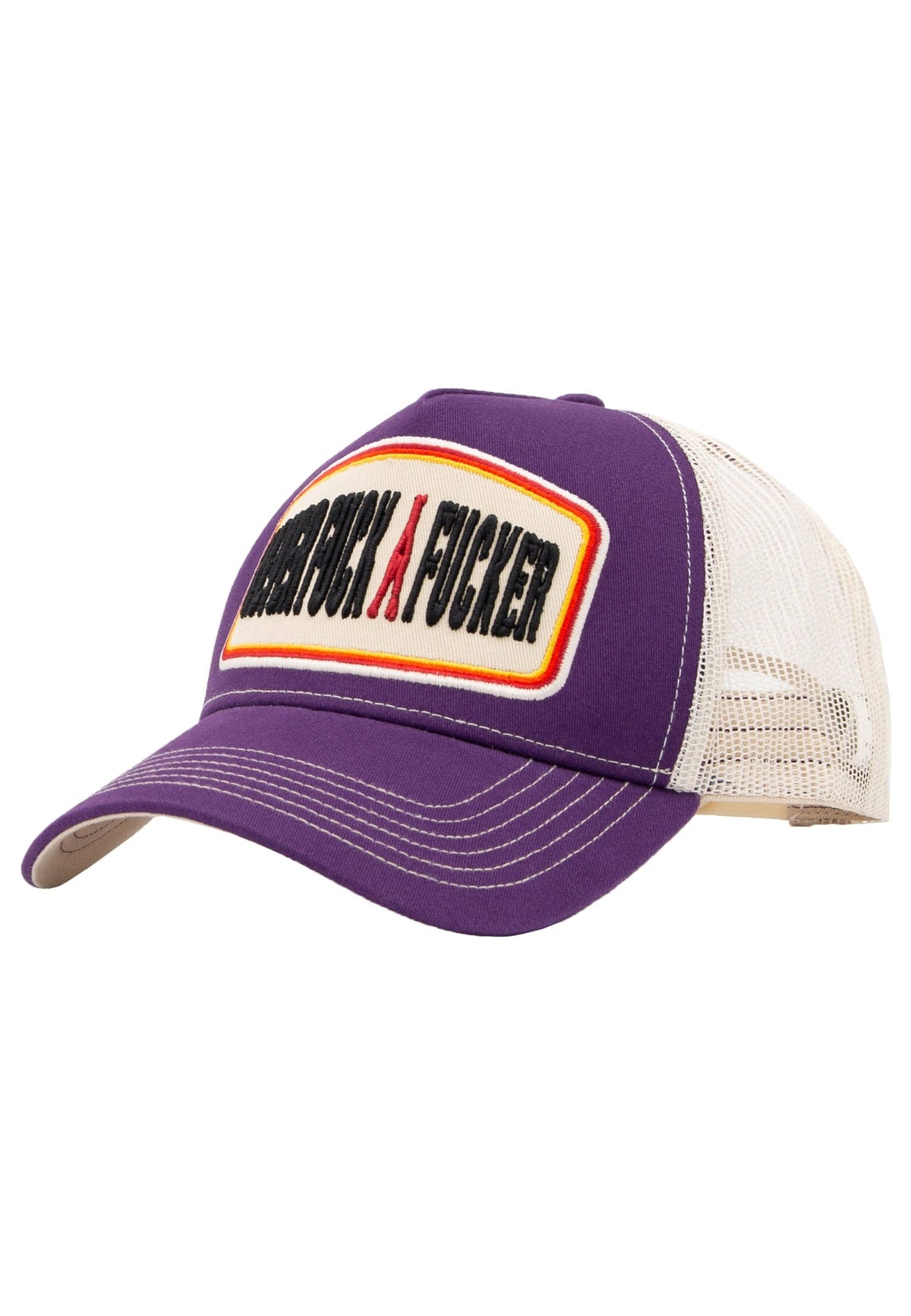 Trucker Cap 'Never Fuck A Fucker' in Pflaume