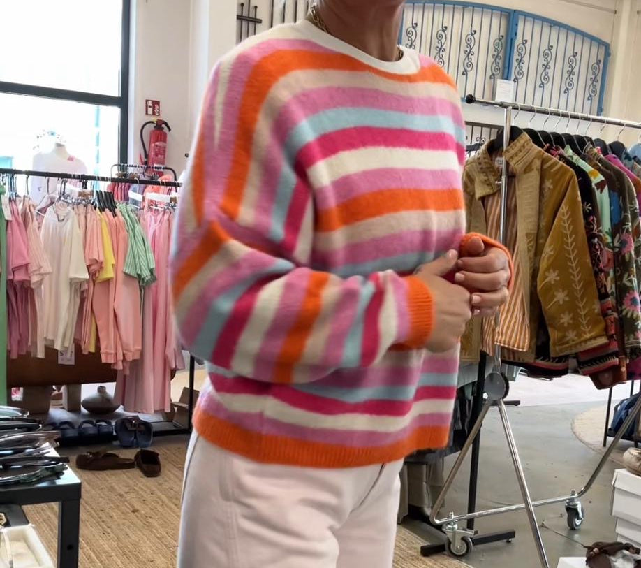 🌈 Strickpullover - bunt gestreift.