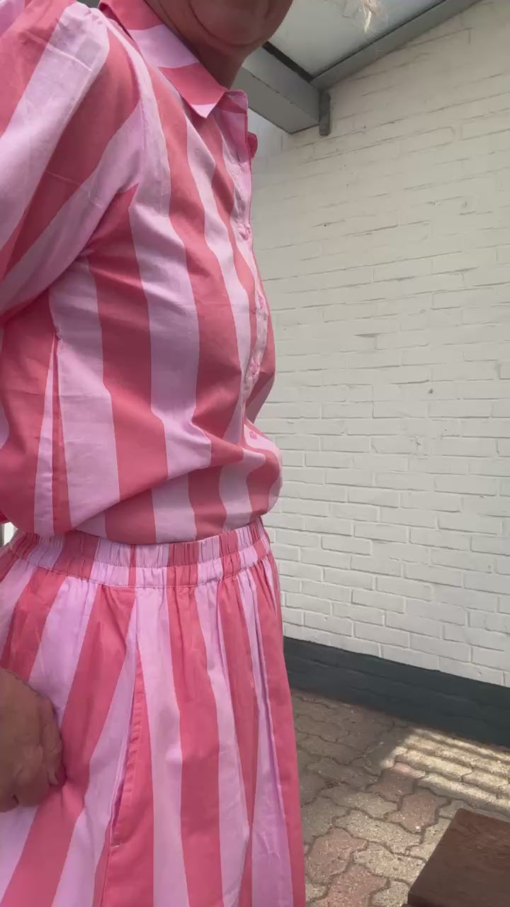 Lollys Laundry Bluse zum Rock Pink Stripes 🍉🤍